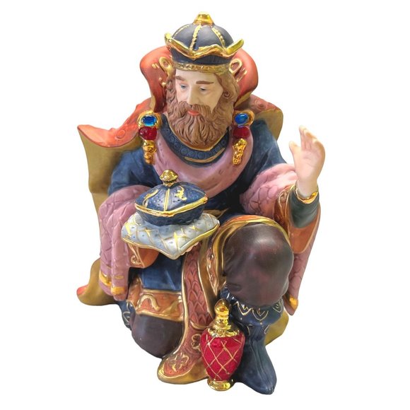 Kneeling Wiseman Christmas Nativity Kirkland Replacement Porcelain Figurine - Picture 9 of 9